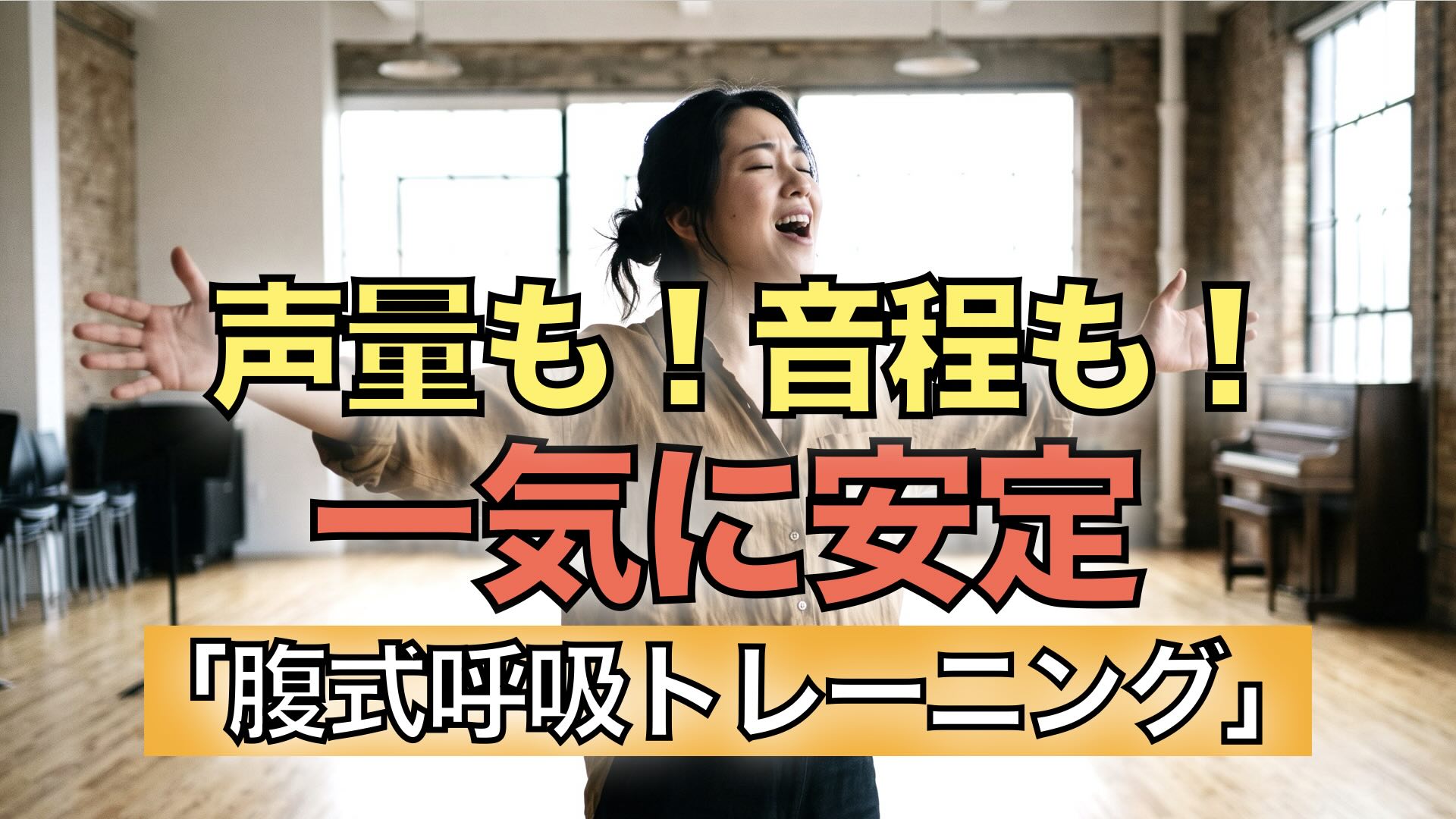 【ボイトレ】歌唱力アップの第一歩！今日からできる簡単な腹式呼吸トレーニング