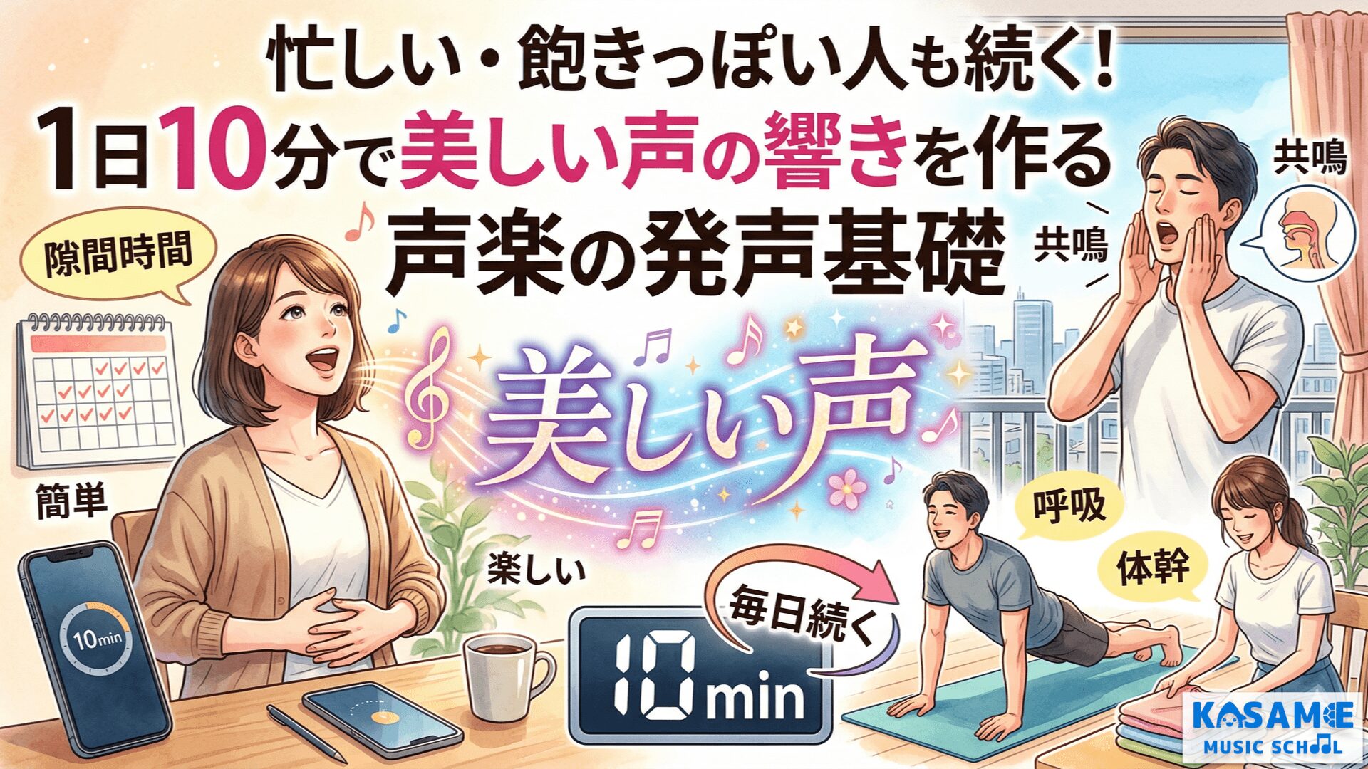 忙しい人・飽きっぽい人でも続く！1日10分で「美しい声の響き」を作る声楽の発声基礎