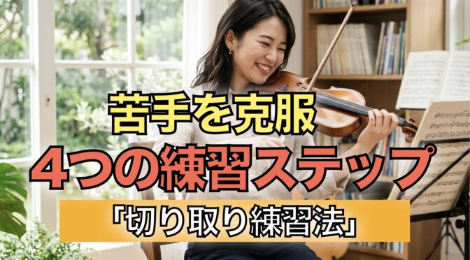 笑顔で活き活きとバイオリンを演奏している女性