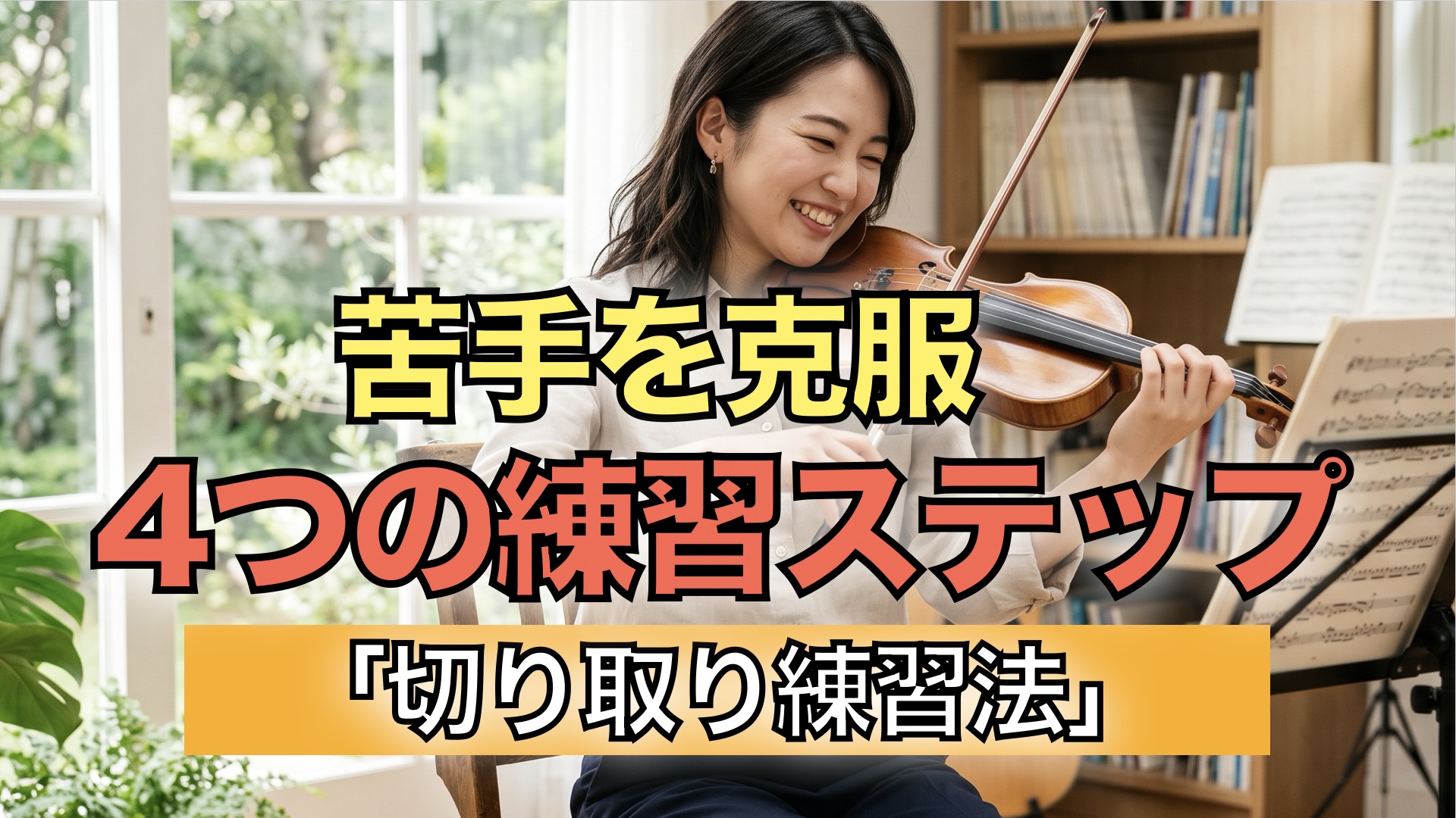 笑顔で活き活きとバイオリンを演奏している女性
