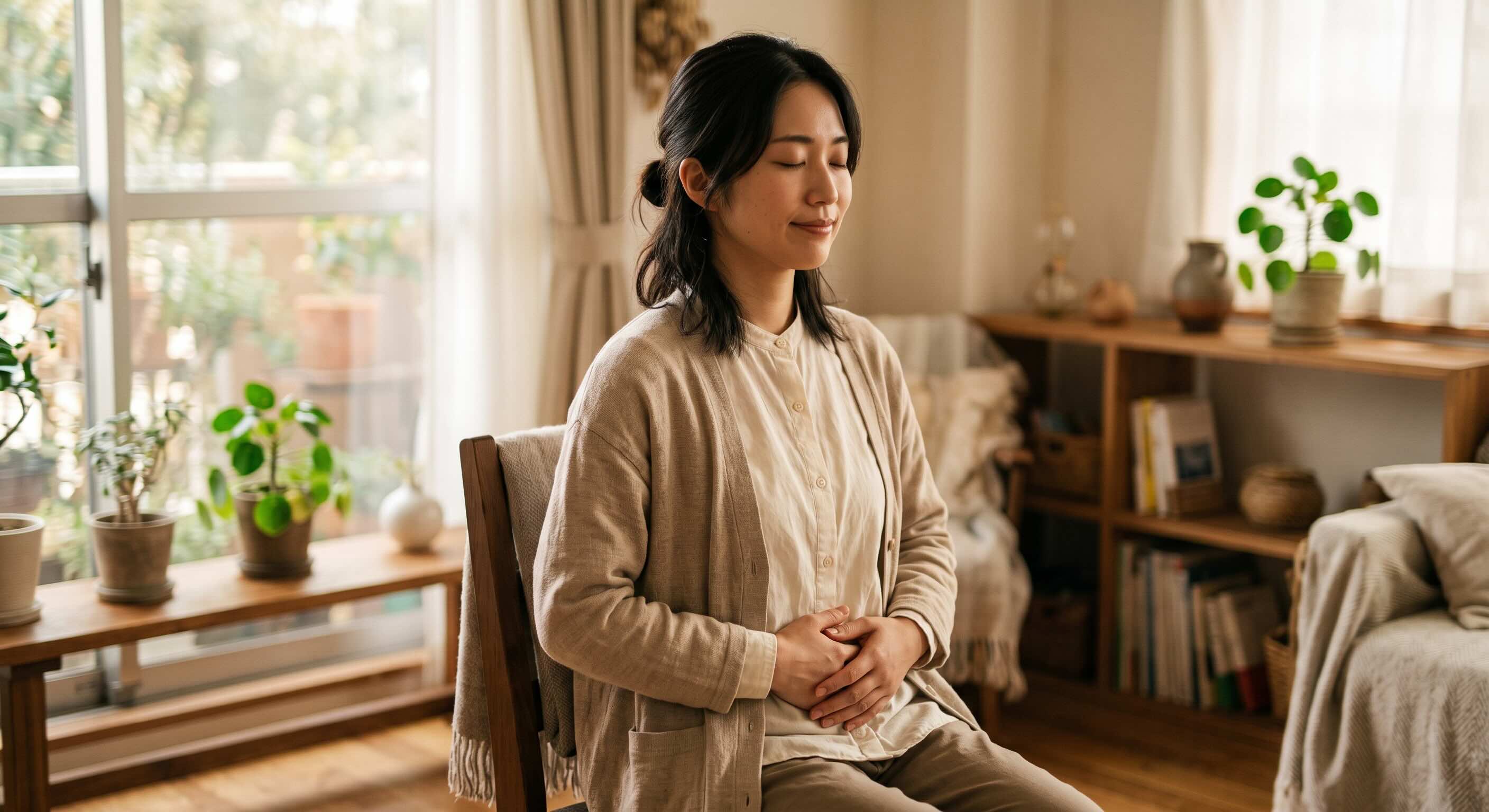 【練習①】 お腹を動かす感覚をつかむトレーニング