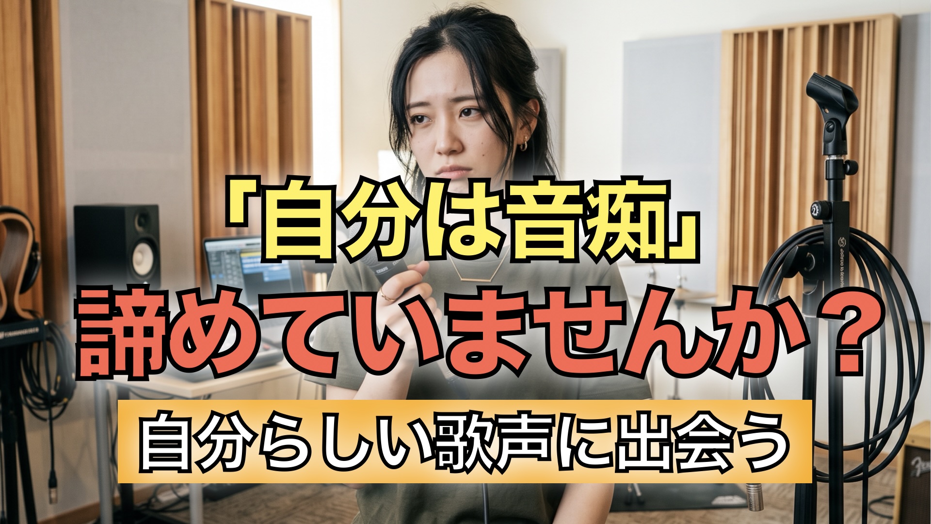 歌の上達に悩んでいる女性